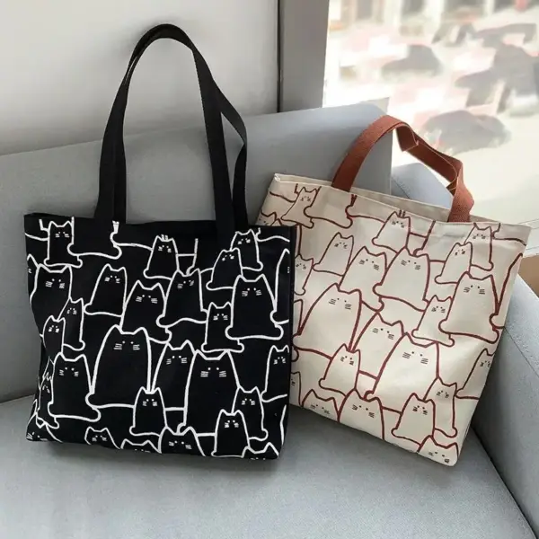Geschenke für Katzenliebhaber: Canvas-Tasche mit Katzenmuster