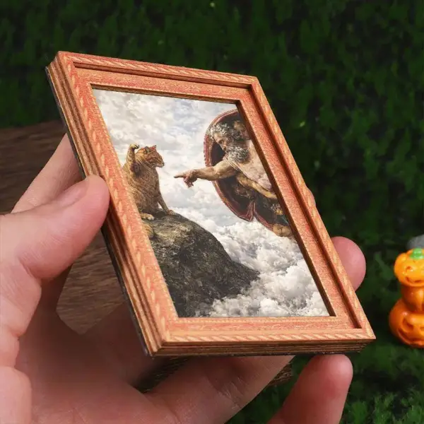 Geschenk für Katzenliebhaber: Kühlschrankmagnet Katze im Rahmen