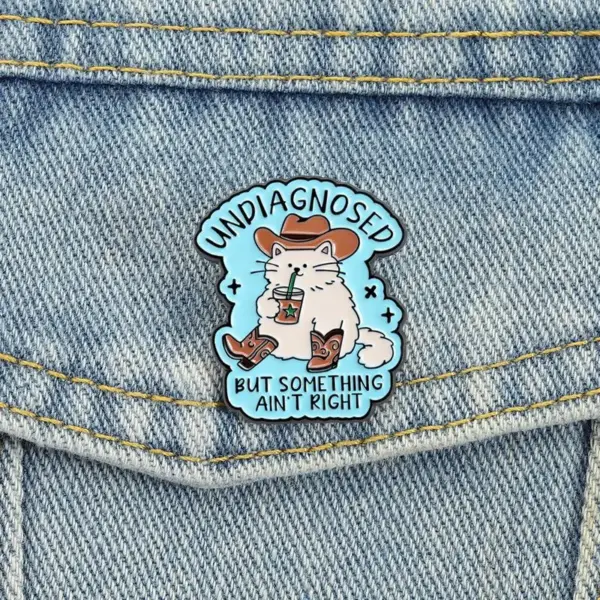 Geschenke für Katzenliebhaber: Pin Katze mit Cowboyhut