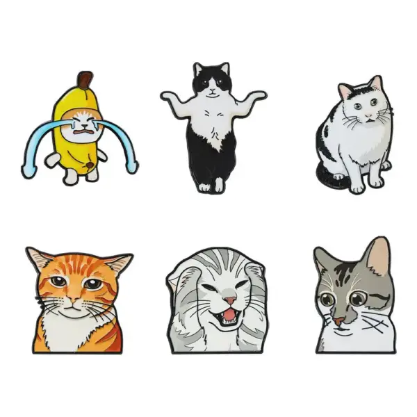 Geschenke für Katzenliebhaber: Anstecker-Set Katzen-Memes – Bild 2