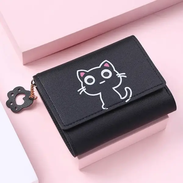 Geschenk für Katzenliebhaber: Damen-Portemonnaie Katze, Schwarz – Bild 2