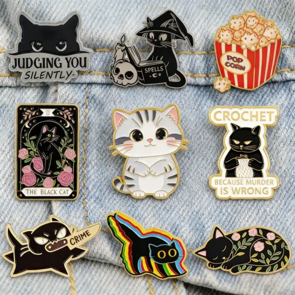 Geschenke für Katzenliebhaber: Pins mit lustigen Katzenmotiven