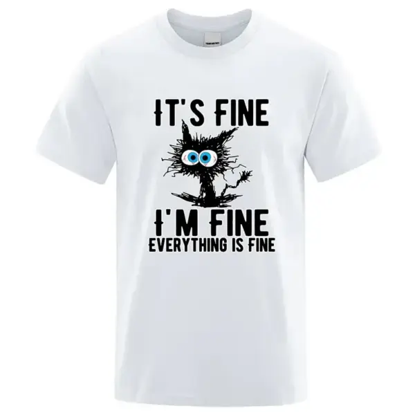 Geschenke für Katzenliebhaber: Herren-T-Shirt, Katzen-Aufdruck – Bild 2