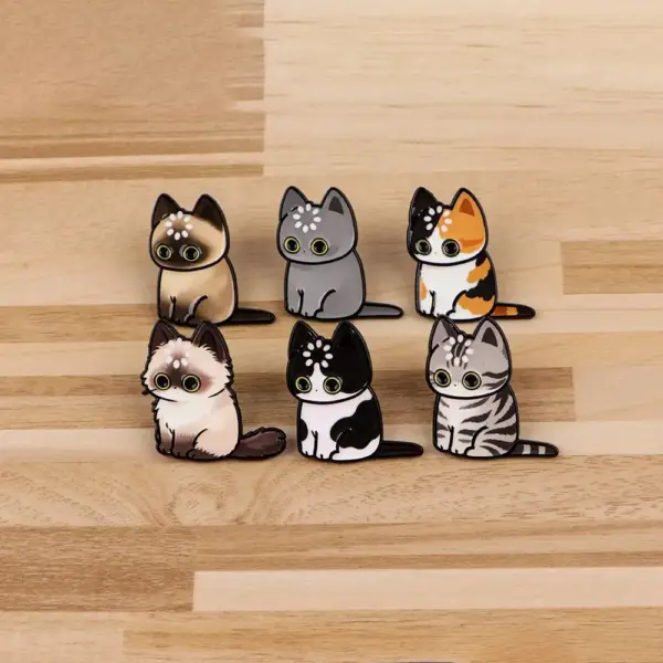 Geschenke für Katzenliebhaber: Anstecker-Set sitzende Katzen – Bild 2