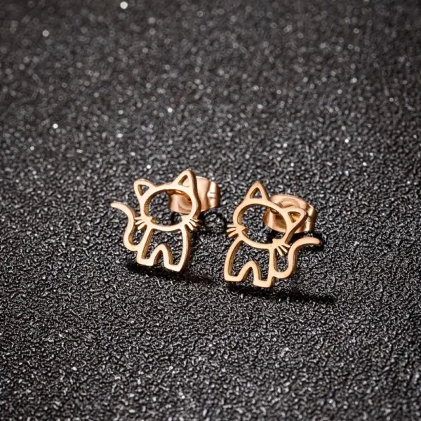 Geschenke für Katzenliebhaber: Ohrstecker Katze, ausgeschnitten – Bild 2