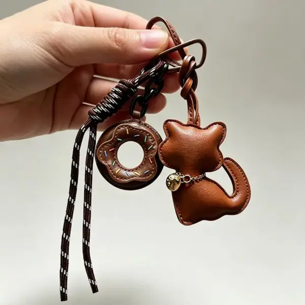Geschenk für Katzenliebhaber: Katzenanhänger mit Donut – Bild 2