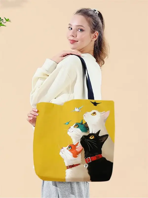 Geschenke für Katzenliebhaber: Tragetasche Katzen und Vögel – Bild 2