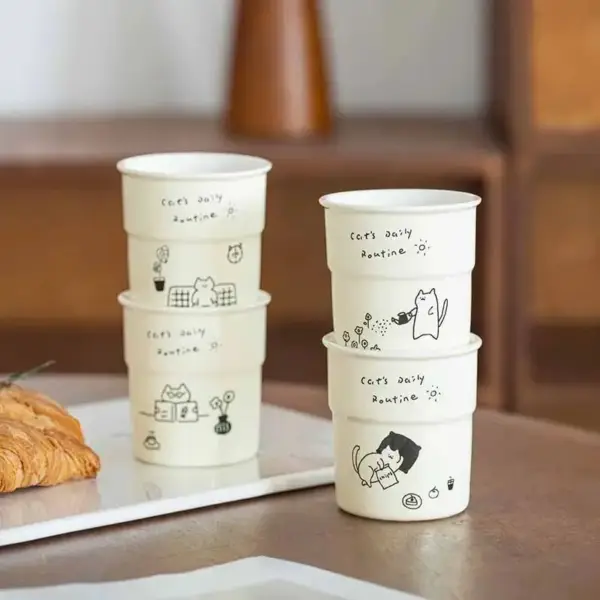 Geschenke für Katzenliebhaber: Keramikbecher mit Katzenzeichnung – Bild 2