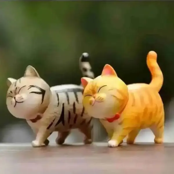 Geschenke für Katzenliebhaber: Katzenfiguren-Set, Miniatur – Bild 2