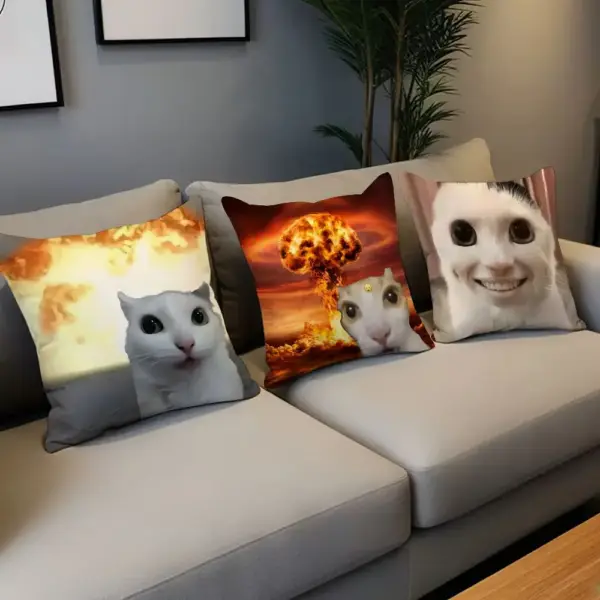 Geschenke für Katzenliebhaber: Kissenbezug mit Katzen-Memes – Bild 3
