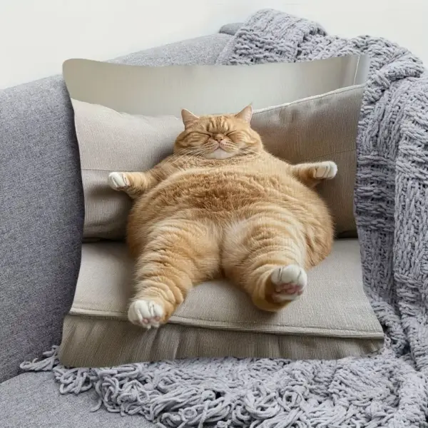 Geschenke für Katzenliebhaber: Kissenbezug dicke Katze – Bild 4