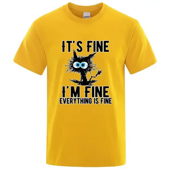 Geschenke für Katzenliebhaber: Herren-T-Shirt, Katzen-Aufdruck – Bild 3