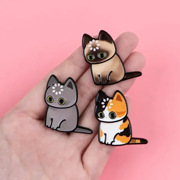 Geschenke für Katzenliebhaber: Anstecker-Set sitzende Katzen – Bild 3