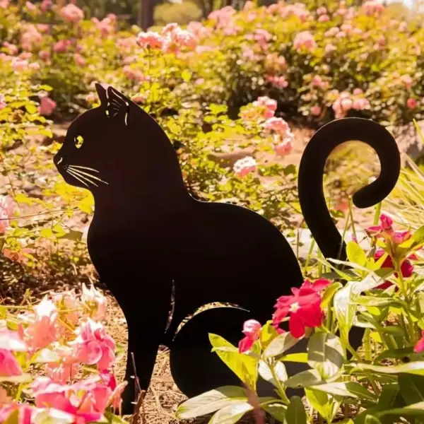 Geschenke für Katzenliebhaber: Gartenstecker Katzen-Silhouette – Bild 2
