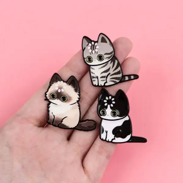 Geschenke für Katzenliebhaber: Anstecker-Set sitzende Katzen – Bild 4