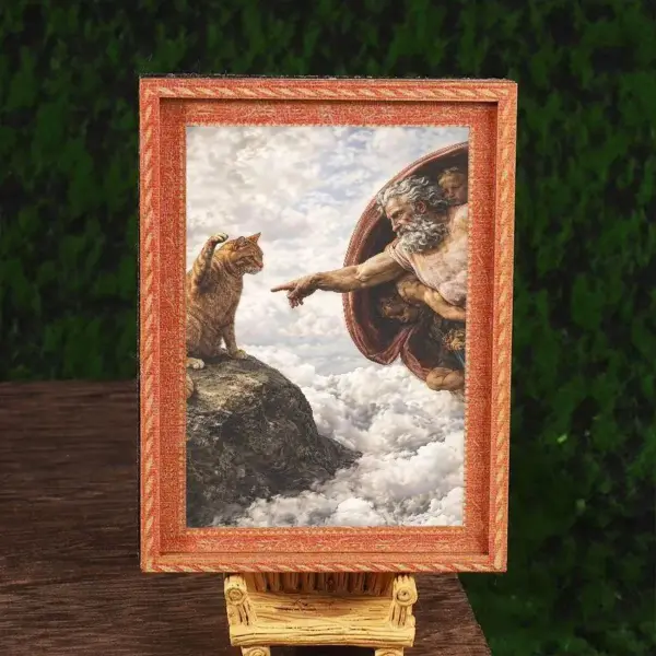 Geschenk für Katzenliebhaber: Kühlschrankmagnet Katze im Rahmen – Bild 4