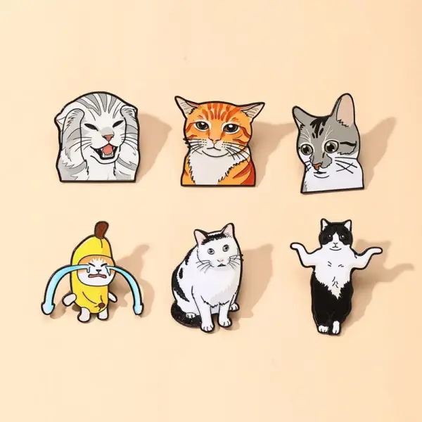 Geschenke für Katzenliebhaber: Anstecker-Set Katzen-Memes – Bild 4