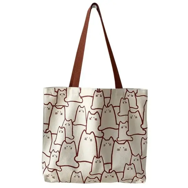Geschenke für Katzenliebhaber: Canvas-Tasche mit Katzenmuster – Bild 3