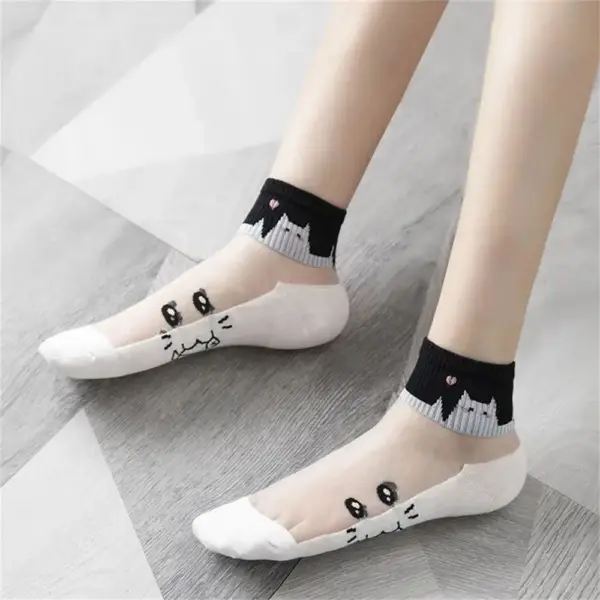 Geschenke für Katzenliebhaber: Socken mit transparentem Einsatz – Bild 3