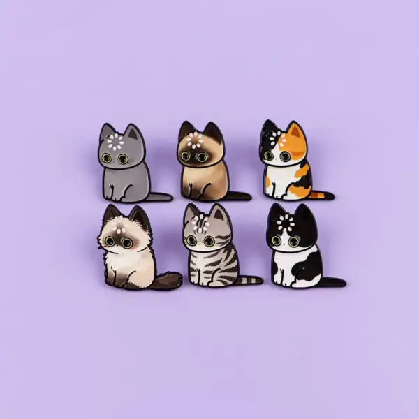 Geschenke für Katzenliebhaber: Anstecker-Set sitzende Katzen – Bild 5