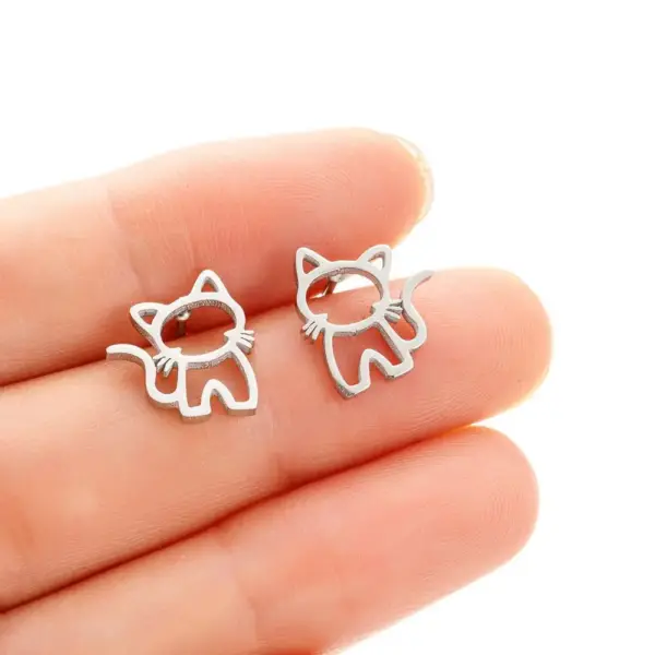Geschenke für Katzenliebhaber: Ohrstecker Katze, ausgeschnitten – Bild 5