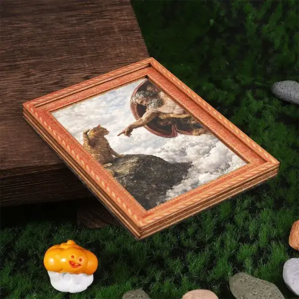Geschenk für Katzenliebhaber: Kühlschrankmagnet Katze im Rahmen – Bild 5