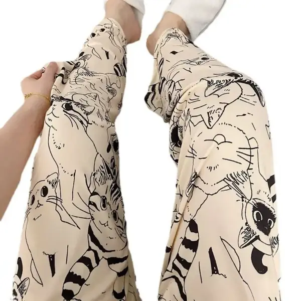 Geschenke für Katzenliebhaber: Schlafhose Damen, Katzenmuster – Bild 4