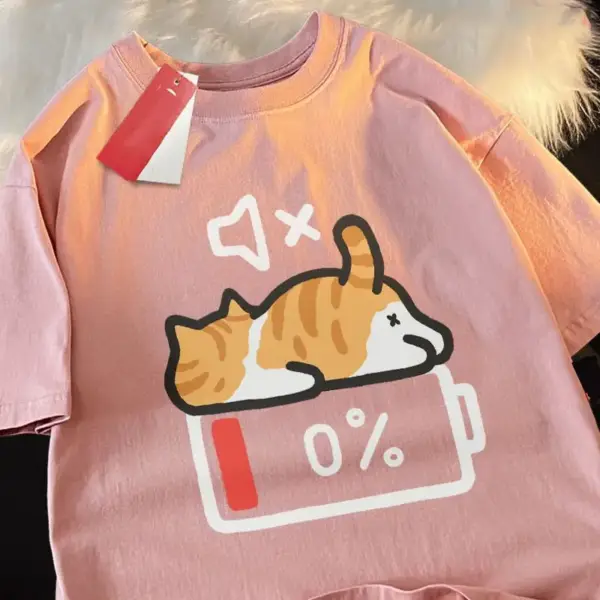 Geschenk für Katzenliebhaber: Damen T-Shirt mit Katze, Weiß – Bild 6