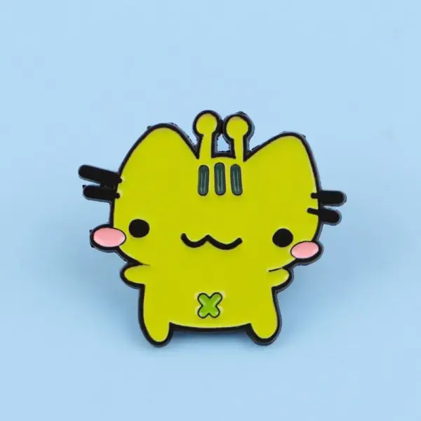 Geschenk für Katzenliebhaber: 3 Alien-Katzen-Pins, Grün – Bild 6