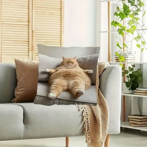 Geschenke für Katzenliebhaber: Kissenbezug dicke Katze – Bild 5