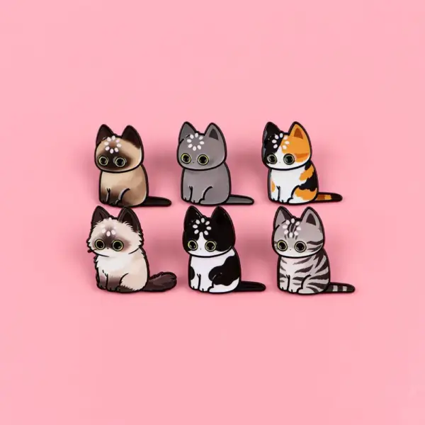 Geschenke für Katzenliebhaber: Anstecker-Set sitzende Katzen – Bild 6