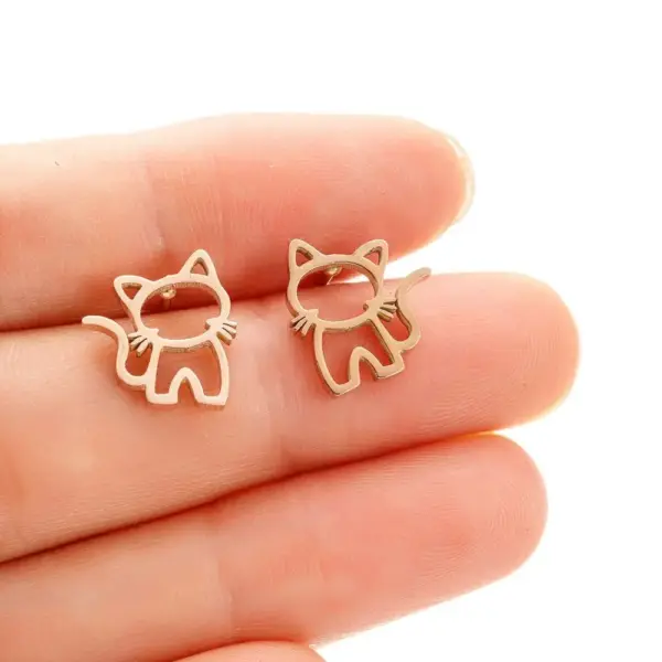 Geschenke für Katzenliebhaber: Ohrstecker Katze, ausgeschnitten – Bild 6
