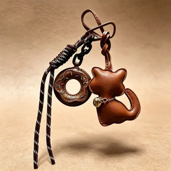Geschenk für Katzenliebhaber: Katzenanhänger mit Donut – Bild 6