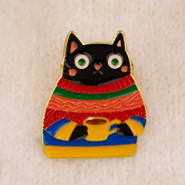 Geschenke für Katzenliebhaber: Emaille-Pins mit Kaffee-Motiven – Bild 7