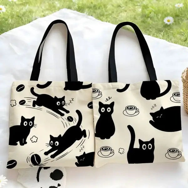 Geschenke für Katzenliebhaber: Canvas-Tasche Katzen und Kaffee – Bild 6