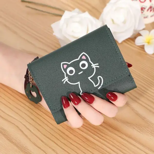Geschenk für Katzenliebhaber: Damen-Portemonnaie Katze, Schwarz – Bild 10