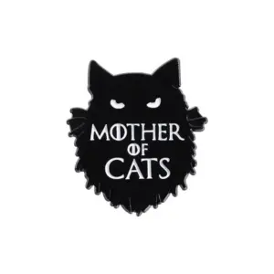 Geschenk für Katzenliebhaber: Pin „Mother of Cats“, Schwarz – Schwarz