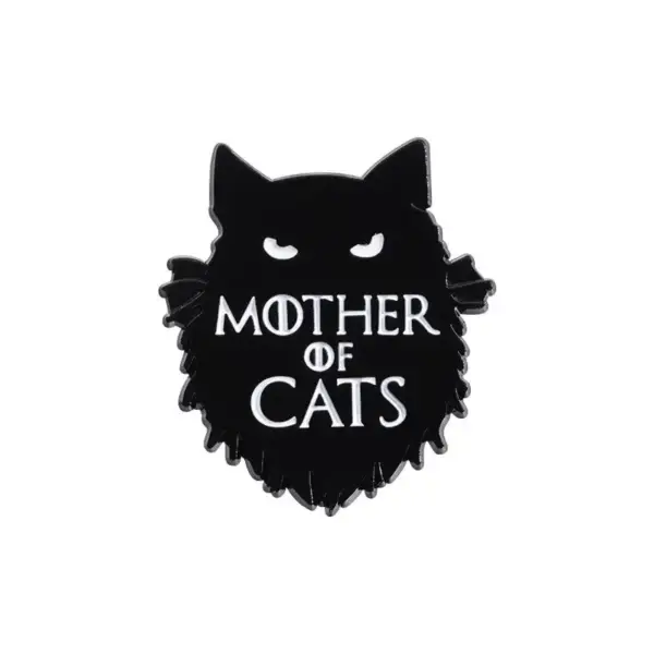 Geschenk für Katzenliebhaber: Pin „Mother of Cats“, Schwarz