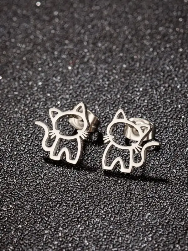 Geschenke für Katzenliebhaber: Ohrstecker Katze, ausgeschnitten – Bild 8
