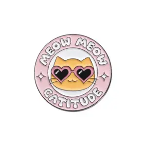 Geschenk für Katzenliebhaber: Katzen-Pin-Set mit Sonnenbrille – Rosa – Sonnenbrille