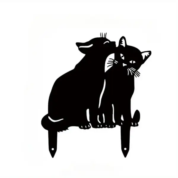 Geschenke für Katzenliebhaber: Gartenstecker Katzen-Silhouette – Bild 4