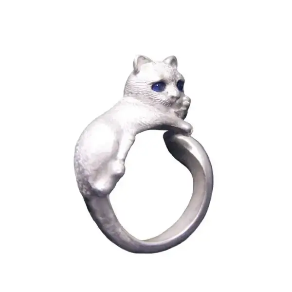 Geschenk für Katzenliebhaber: Katzenring Damen, Silber – Bild 17