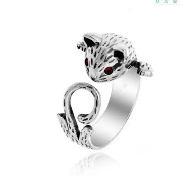 Geschenk für Katzenliebhaber: Katzenring Damen, Silber – Bild 18