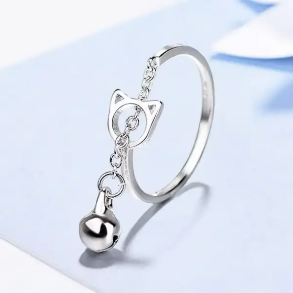 Geschenk für Katzenliebhaber: Katzenring Damen, Silber – Bild 11