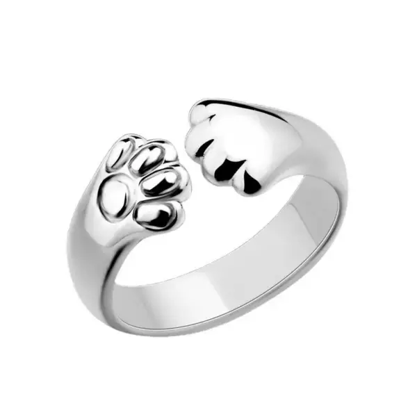 Geschenk für Katzenliebhaber: Katzenring Damen, Silber