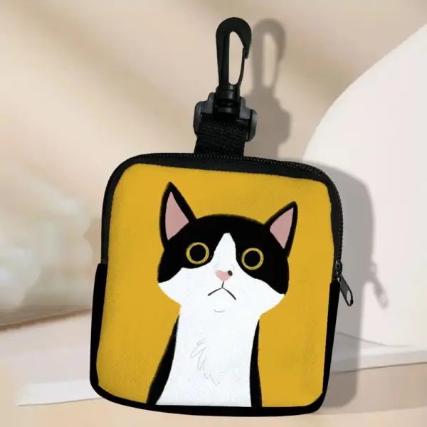 Geschenke für Katzenliebhaber: Münzetui mit Katze und Karabiner – Bild 5