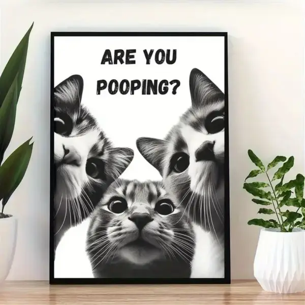 Retro-Poster Katze liest Zeitung auf der Toilette, Canvas – Bild 21