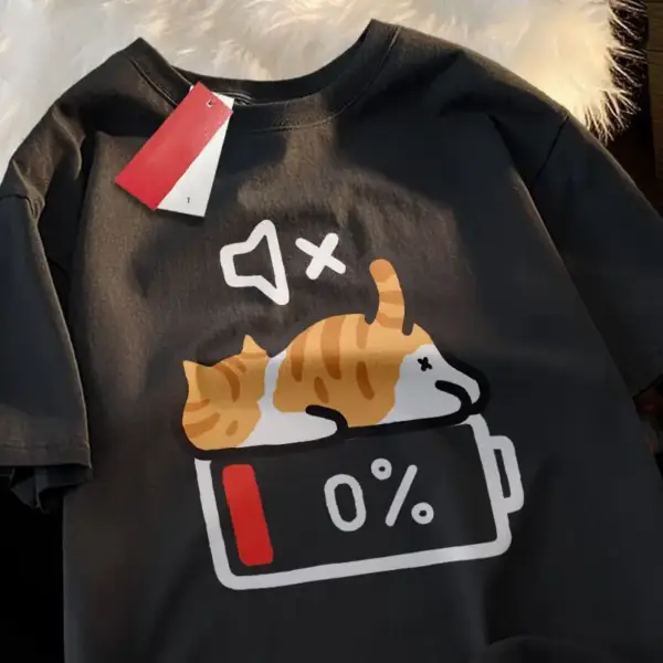 Geschenk für Katzenliebhaber: Damen T-Shirt mit Katze, Weiß – Bild 8