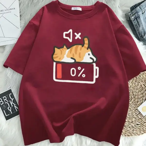 Geschenk für Katzenliebhaber: Damen T-Shirt mit Katze, Weiß – Bild 12