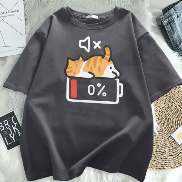 Geschenk für Katzenliebhaber: Damen T-Shirt mit Katze, Weiß – Bild 13